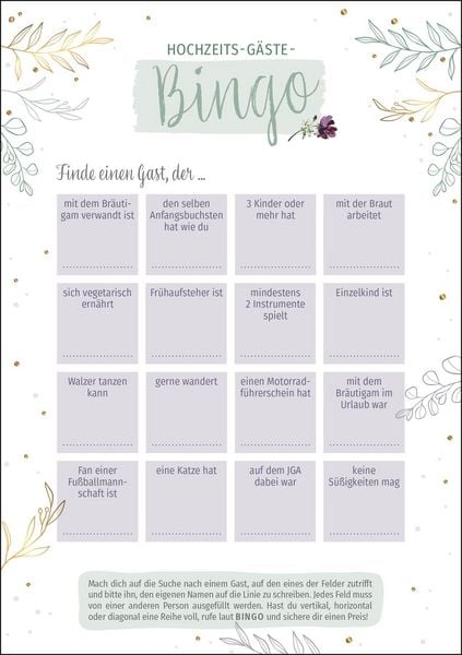 Produktbild: Hochzeits-G&auml;ste-Bingo