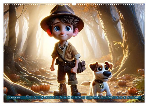 Produktbild: Max und Buddy: Entdecker des Verborgenen (Wandkalender 2026 DIN A2 quer), CALVENDO Monatskalender