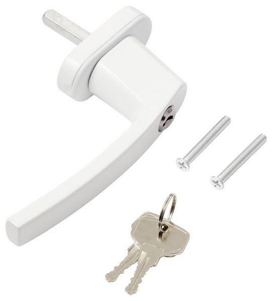 Produktbild: Sygonix SY-7065784 Fenstergriff abschlie&szlig;bar Wei&szlig;