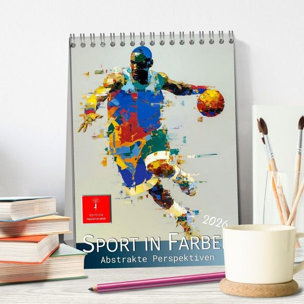 Produktbild: Sport in Farben (Tischkalender 2026 DIN A5 hoch), CALVENDO Monatskalender