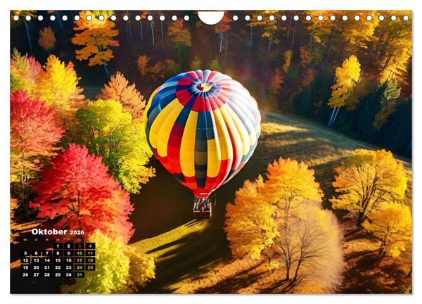 Produktbild: Freiheit in den L&uuml;ften . Mit dem Hei&szlig;luftballon unterwegs (Wandkalender 2026 DIN A4 quer), CALVENDO Monatskalender