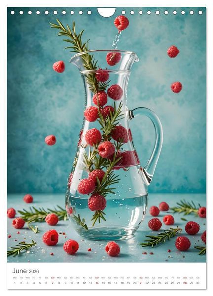 Produktbild: Pure refreshment - Infused water (Wall Calendar 2026 DIN A4 portrait), CALVENDO 12 Month Wall Calendar