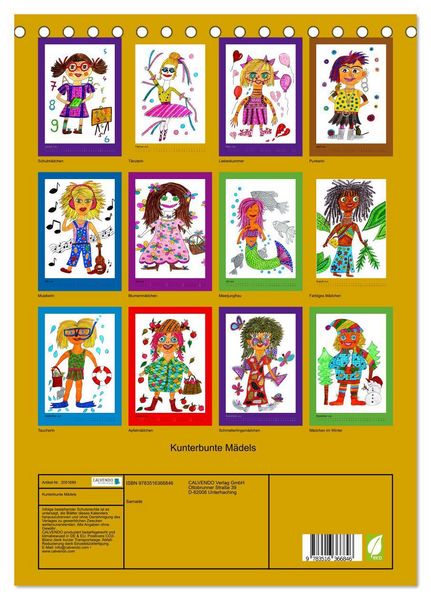 Produktbild: Kunterbunte M&auml;dels (Tischkalender 2026 DIN A5 hoch), CALVENDO Monatskalender