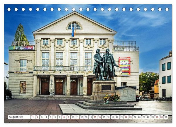 Produktbild: Kulturstadt Weimar - Stadt der Klassiker (Tischkalender 2026 DIN A5 quer), CALVENDO Monatskalender