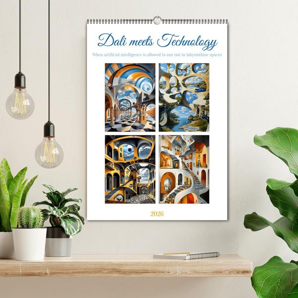 Produktbild: Dali meets Technology (Wall Calendar 2026 DIN A2 portrait), CALVENDO 12 Month Wall Calendar