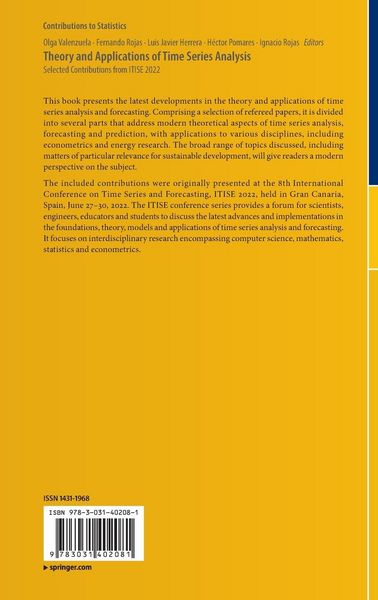 Produktbild: Theory and Applications of Time Series Analysis