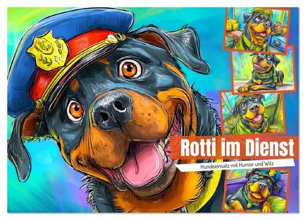 Produktbild: Rotti im Dienst. Hundeeinsatz mit Humor und Witz (Wandkalender 2026 DIN A4 quer), CALVENDO Monatskalender