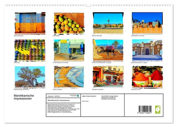 Produktbild: Marokkanische Impressionen (hochwertiger Premium Wandkalender 2026 DIN A2 quer), Kunstdruck in Hochglanz
