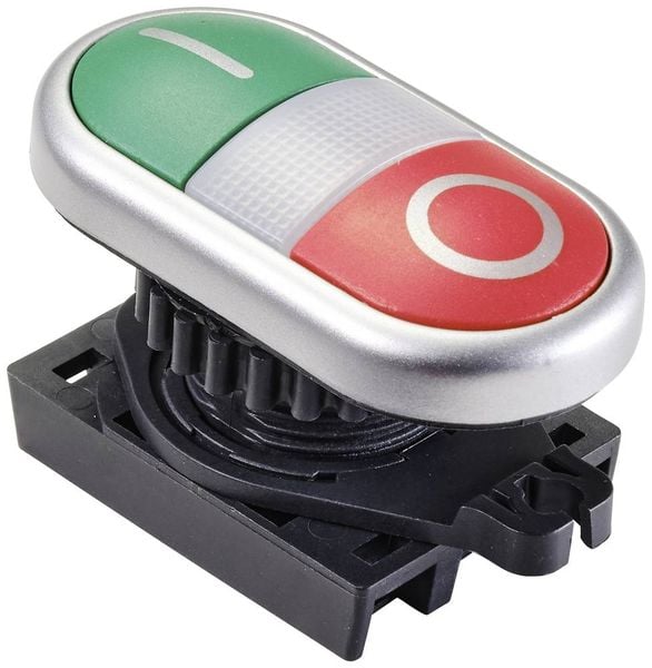 Produktbild: TRU COMPONENTS TC-10344000 S2TR-P1W Doppeldrucktaster Gr&uuml;n, Rot 1St.