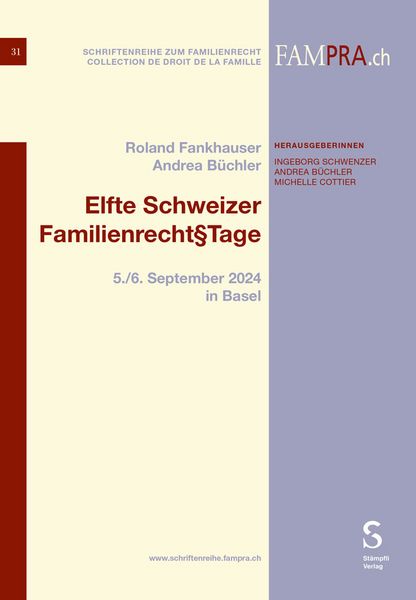 Produktbild: Elfte Schweizer Familienrecht&sect;Tage