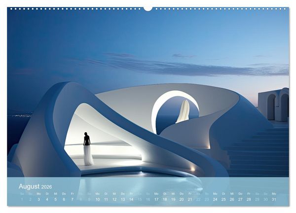 Produktbild: Santorini, Griechenland -Romatische Abendstimmung- (hochwertiger Premium Wandkalender 2026 DIN A2 quer), Kunstdruck in Hochglanz