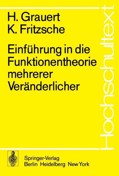 Produktbild: Einf&uuml;hrung in die Funktionentheorie mehrerer Ver&auml;nderlicher