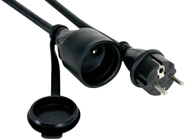 Perel EC01.5R15STBHQ Strom Verlängerungskabel 16A Schwarz 1.50m H05RR-F 3G 1,5mm²