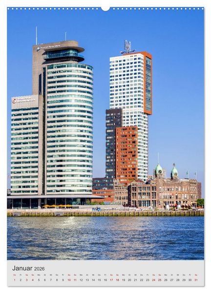 Produktbild: ROTTERDAM Impressionen bei Tag und Nacht (Wandkalender 2026 DIN A2 hoch), CALVENDO Monatskalender
