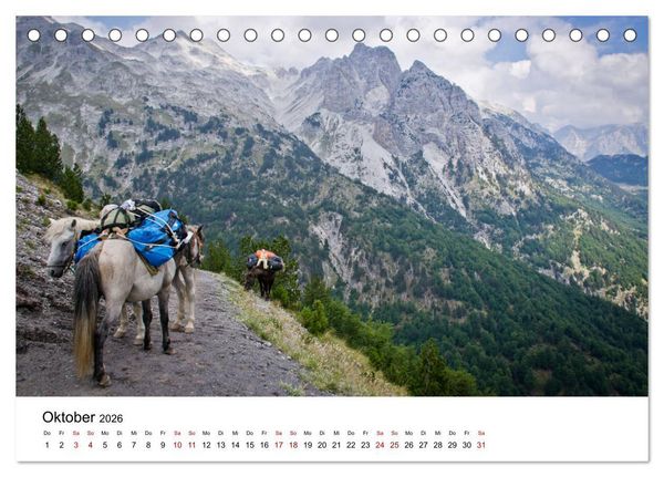 Produktbild: Verfluchtes Gebirge - Peaks of the Balkans - Wandern im Prokletije-Gebirge, Kosovo, Montenegro, Albanien (Tischkalender 2026 DIN A5 quer), CALVENDO Monatskalender