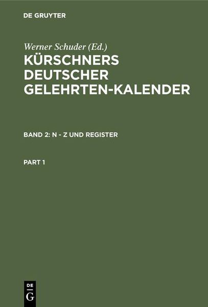 Produktbild: N - Z und Register