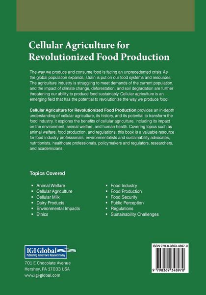 Produktbild: Cellular Agriculture for Revolutionized Food Production