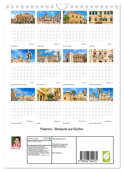 Produktbild: Palermo - Reiseziel auf Sizilien (Wandkalender 2026 DIN A4 hoch), CALVENDO Monatskalender