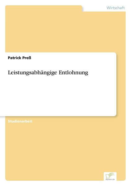 Produktbild: Leistungsabh&auml;ngige Entlohnung