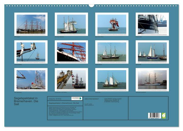 Produktbild: Segelspektakel in Bremerhaven. Die Sail (Wandkalender 2026 DIN A2 quer), CALVENDO Monatskalender
