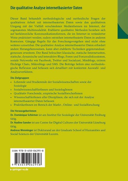 Produktbild: Die qualitative Analyse internetbasierter Daten