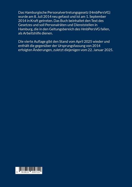 Produktbild: Das Hamburgische Personalvertretungsgesetz (HmbPersVG)