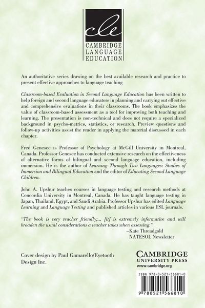 Produktbild: Classroom-Based Evaluation in Second Language Education