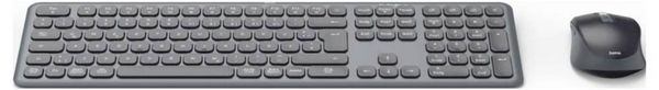 Produktbild: Hama Multi-Device-Tastatur-Maus-Set "WKM-550", kabellos, Funk/BT, SW, QWERTZ DE Kabellos Tastatur, Maus-Set Deutsch, QWERTZ Schwarz