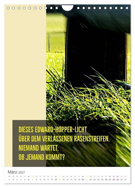 Produktbild: Tagesfarben - Poesie in Wort und Bild (Wandkalender 2027 DIN A4 hoch), CALVENDO Monatskalender