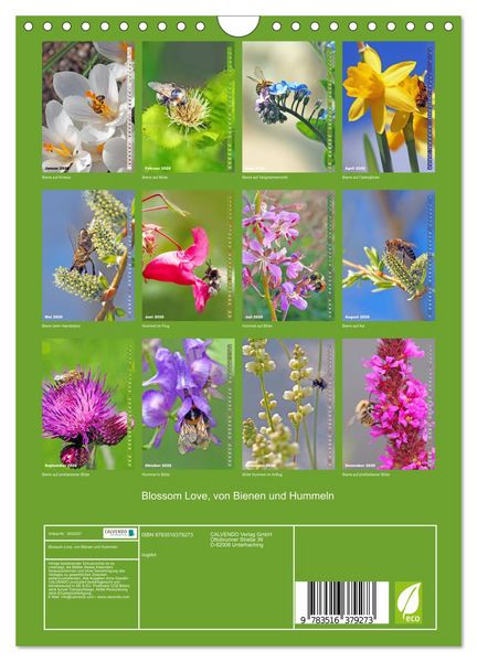 Produktbild: Blossom Love, von Bienen und Hummeln (Wandkalender 2026 DIN A4 hoch), CALVENDO Monatskalender