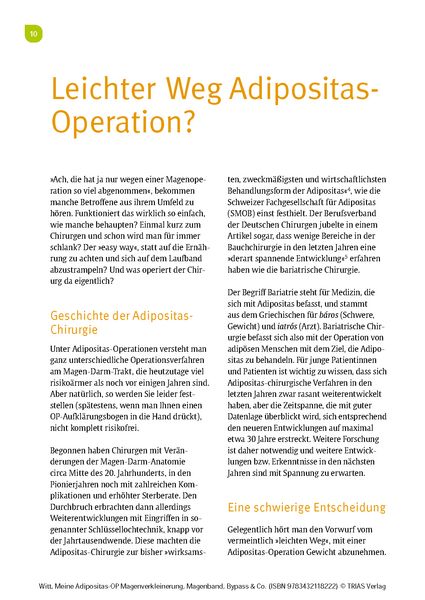 Produktbild: Meine Adipositas-OP. Magenverkleinerung, Magenband, Bypass & Co.