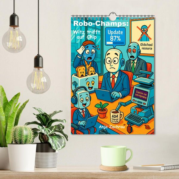 Produktbild: Robo-Champs: Witz trifft auf Chip (Wandkalender 2026 DIN A4 hoch), CALVENDO Monatskalender