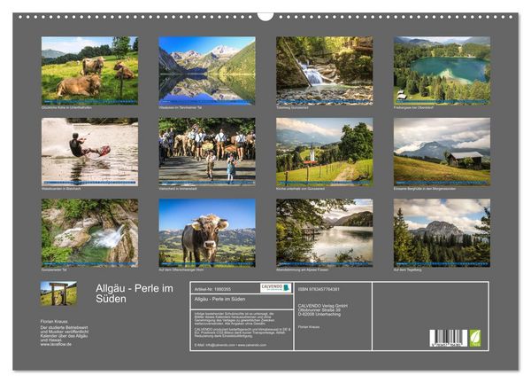 Produktbild: Allg&auml;u - Perle im S&uuml;den (Wandkalender 2026 DIN A2 quer), CALVENDO Monatskalender