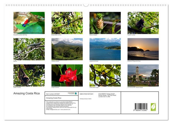 Produktbild: Amazing Costa Rica (High Quality Premium Wall Calendar 2026 DIN A2 landscape),CALVENDO 12 Month Wall Calendar