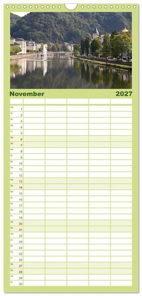 Produktbild: Familienplaner 2027 - Sehnsuchtsziel Lahn mit 5 Spalten (Wandkalender, 21 x 45 cm) CALVENDO
