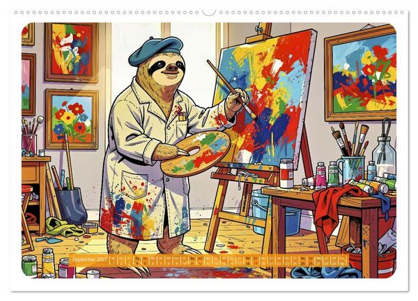 Produktbild: Lustiges Faultier im Beruf - Comic (hochwertiger Premium Wandkalender 2027 DIN A2 quer), Kunstdruck in Hochglanz