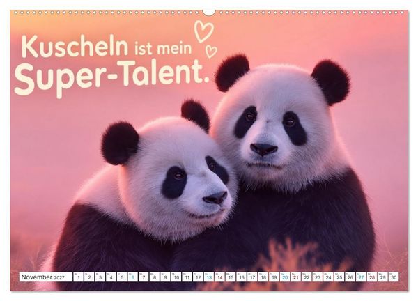 Produktbild: Pandas mit Flausen im Kopf (Wandkalender 2027 DIN A2 quer), CALVENDO Monatskalender