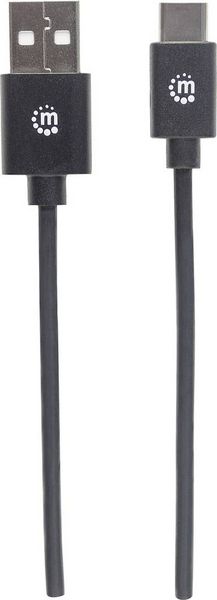 Produktbild: Manhattan USB-Kabel USB 2.0 USB-A Stecker, USB-C&reg; Stecker 3.00 m Schwarz 354936