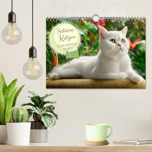Produktbild: Sch&ouml;ne Katzen. Beliebte Samtpfoten im Garten (Wandkalender 2027 DIN A4 quer), CALVENDO Monatskalender