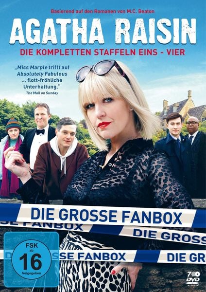 Produktbild: Agatha Raisin - Die gro&szlig;e Fanbox mit den Staffeln 1-4 - In limitierter Erstauflage inkl. 4-teiligen-Postkartenset [9 DVDs]