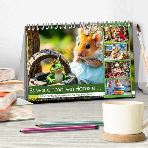 Produktbild: Es war einmal ein Hamster... M&auml;rchenhafte Abenteuer auf vier Pf&ouml;tchen (Tischkalender 2026 DIN A5 quer), CALVENDO Monatskalender