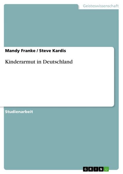 Produktbild: Kinderarmut in Deutschland