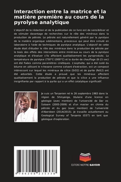 Produktbild: Interaction entre la matrice et la mati&egrave;re premi&egrave;re au cours de la pyrolyse analytique
