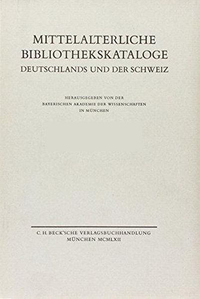 Produktbild: Mittelalterliche Bibliothekskataloge Bd. 3 Tl. 1: Bistum Augsburg
