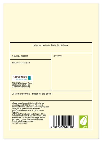 Produktbild: Ur-Verbundenheit - Bilder f&uuml;r die Seele (Tischkalender 2026 DIN A5 hoch), CALVENDO Monatskalender