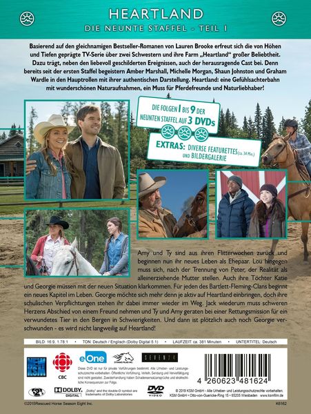 Produktbild: Heartland - Paradies f&uuml;r Pferde: Staffel 9.1 (Episode 1-9) [3 DVDs]