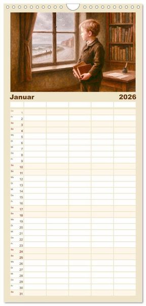 Produktbild: Familienplaner 2026 - Theodor Storm. Sein Leben, seine Werke mit 5 Spalten (Wandkalender, 21 x 45 cm) CALVENDO