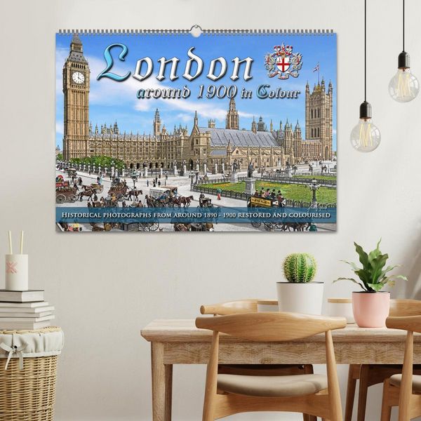 Produktbild: London around 1890-1900 - photos restored and colourised (Wall Calendar 2026 DIN A2 landscape), CALVENDO 12 Month Wall Calendar