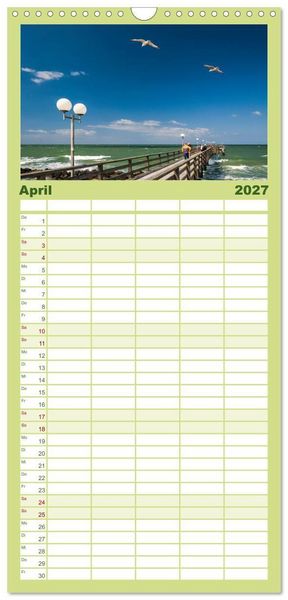 Produktbild: Familienplaner 2027 - Ostsee, Fischland-Dar&szlig; mit 5 Spalten (Wandkalender, 21 x 45 cm) CALVENDO