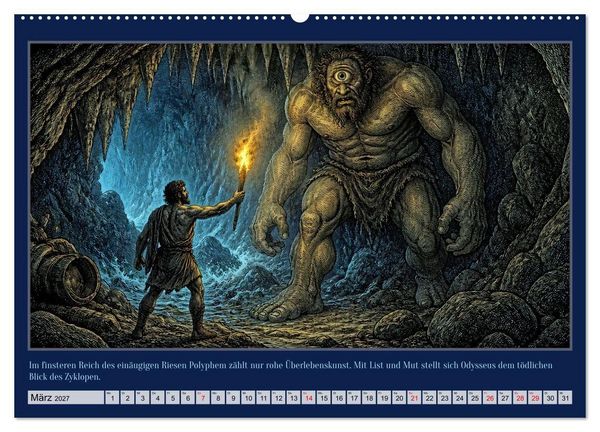 Produktbild: Gegen Sturm und G&ouml;tter: Die Heimkehr des Odysseus (Wandkalender 2027 DIN A2 quer), CALVENDO Monatskalender
